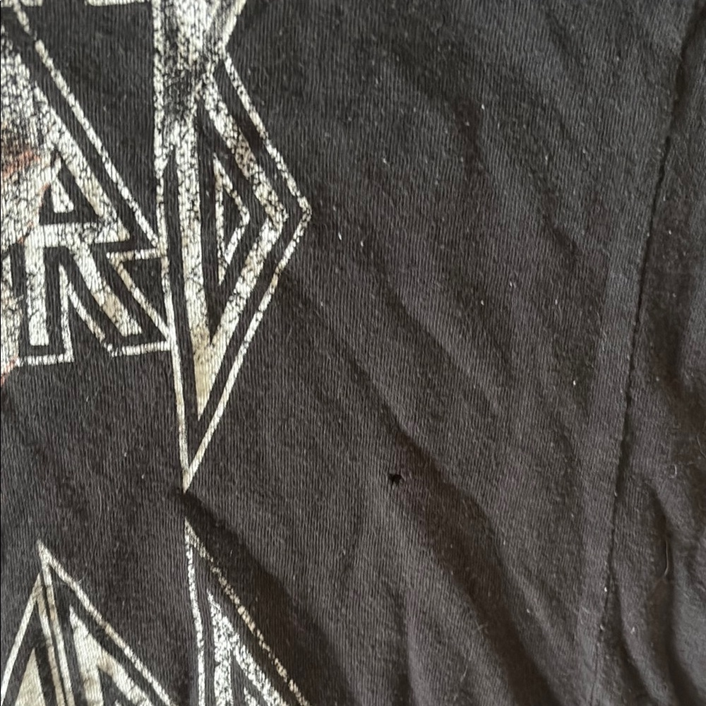 Black Crop Top with Bold Graphic Design - Picture 3 of 5